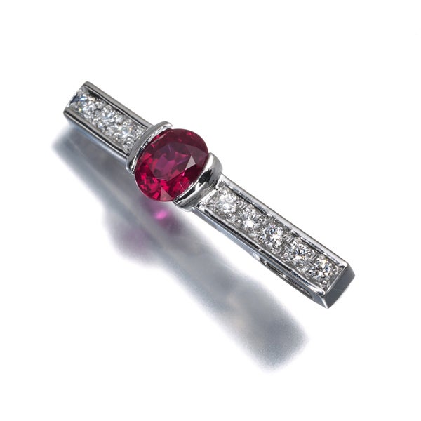 タサキ ペンダントトップ  ルビー 0.79ct ダイヤ 0.13ct   Pt900 ソーティング