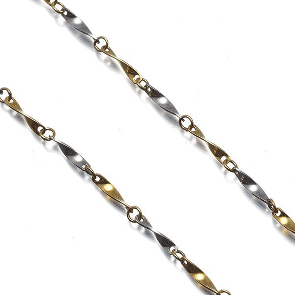 ツイスト チェーンネックレス コンビカラー Pt850/K18YG