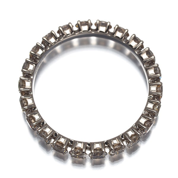 カシケイ リング ブラウン ダイヤ 1.70ct ファイブリングス  フルエタニティ 12号 K18BG 