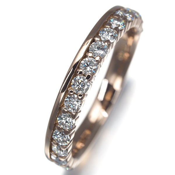 エステール リング  ダイヤ 0.51ct  ハーフエタニティ 8号 K18PG 