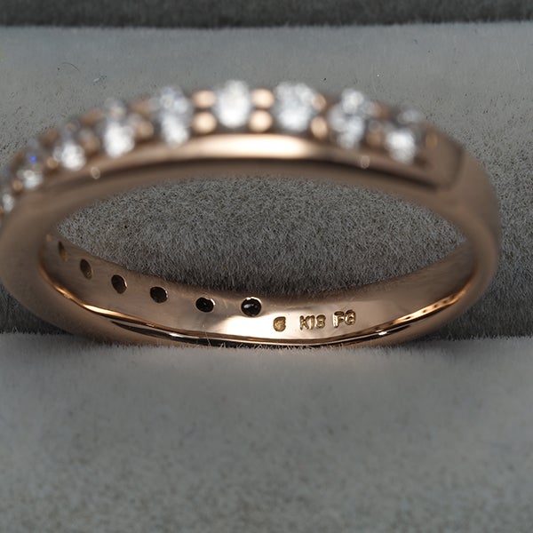 エステール リング  ダイヤ 0.51ct  ハーフエタニティ 8号 K18PG 