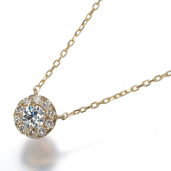 ヴァンドーム ネックレス  ダイヤ 0.12ct グレース  K18YG 