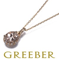 スタージュエリー ネックレス  モルガナイト ダイヤ 0.01ct   K18PG 