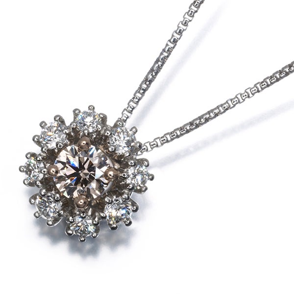 カシケイ ネックレス  ダイヤ 0.30ct/0.30ct   Pt900/K18PG/Pt850 
