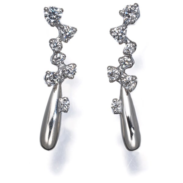 星の砂 ピアス  ダイヤ 0.15ct/0.15ct   Pt900 