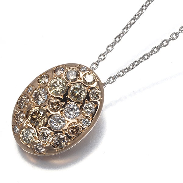 カシケイ ネックレス ブラウン ダイヤ 1.00ct メランジェ  K18WG/PG 