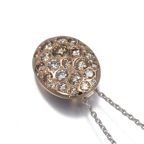 カシケイ ネックレス ブラウン ダイヤ 1.00ct メランジェ  K18WG/PG 