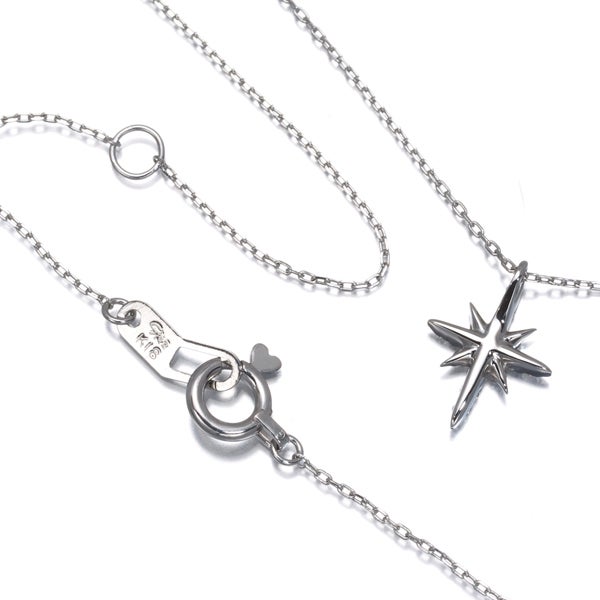 スタージュエリー ネックレス  ダイヤ 0.06ct クロッシングスター  K18WG 