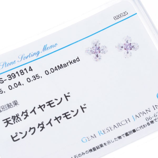 ピンク＆クリア ダイヤ 0.08ct/0.70ct フラワー  ピアス K18WG/PG ソーティング