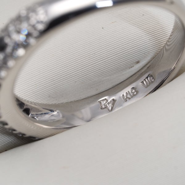 ポンテヴェキオ リング  ダイヤ 0.18ct/0.23ct ピッコリーニ チョコラテ 9号 K18WG 箱