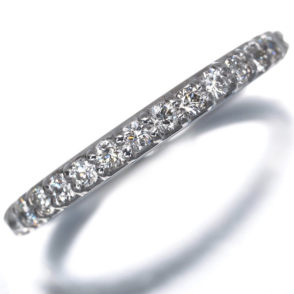 ポンテヴェキオ リング  ダイヤ 0.35ct  ハーフエタニティ 8号 K18WG 箱