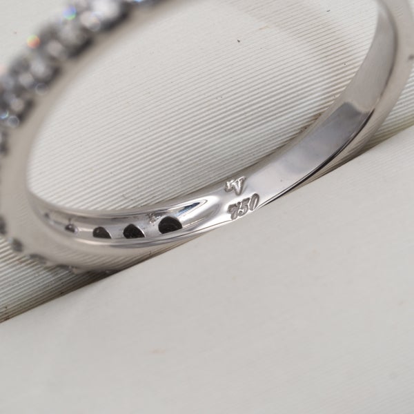 ポンテヴェキオ リング  ダイヤ 0.35ct  ハーフエタニティ 8号 K18WG 箱