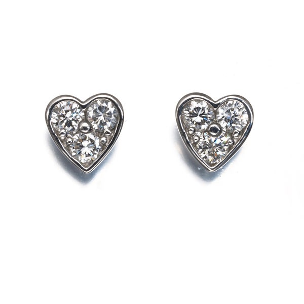  ダイヤ 0.366ct/0.356ct ハート  ピアス Pt900 