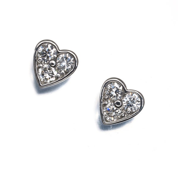  ダイヤ 0.366ct/0.356ct ハート  ピアス Pt900 