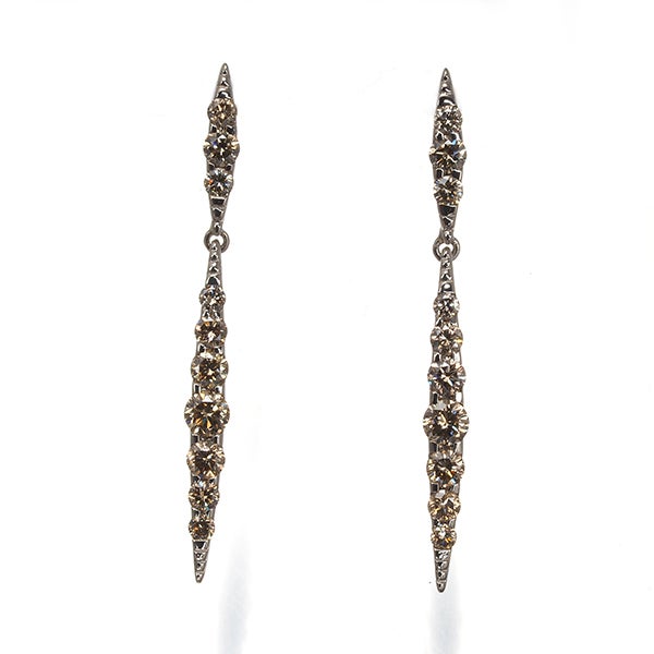 カシケイ ピアス ブラウン ダイヤ 1.00ct ネイキッド  K18BG 
