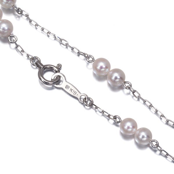 ミキモト ブレスレット ベビー アコヤ真珠 3.8-4.0mm  ステーション K18WG 