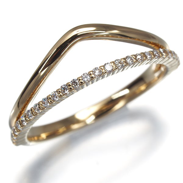 エテ リング  ダイヤ 0.1ct  9号 K18YG 