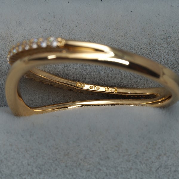 エテ リング  ダイヤ 0.1ct  9号 K18YG 