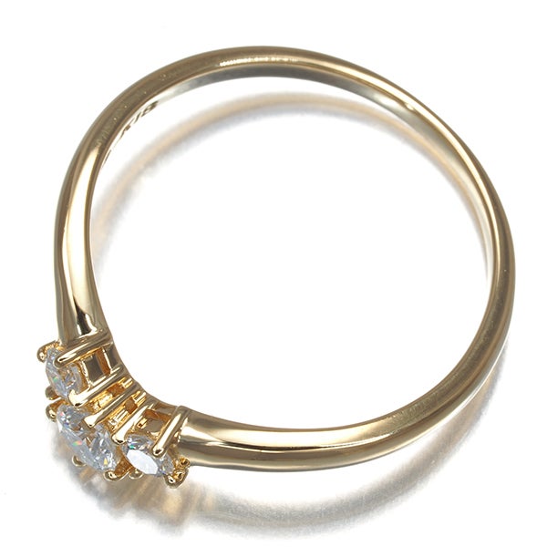 タサキ リング  ダイヤ 0.22ct  3P 9号 K18YG 