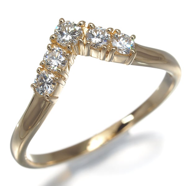 タサキ リング  ダイヤ 0.25ct  5P 9号 K18YG 