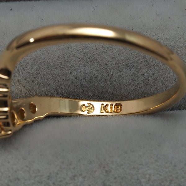 タサキ リング  ダイヤ 0.25ct  5P 9号 K18YG 