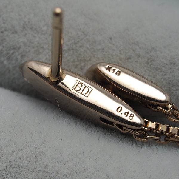 カシケイ ピアス  ダイヤ 0.48ct ネイキッド  K18BG 