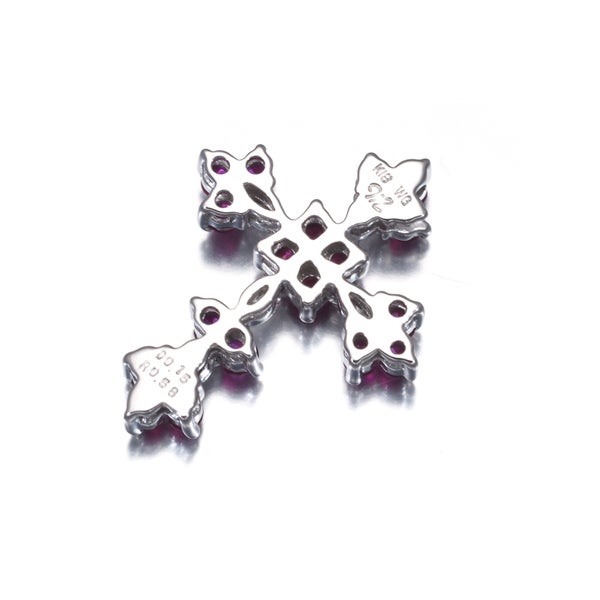笠原真寿美 ペンダントトップ  ルビー 0.58ct ダイヤ 0.15ct  クロス K18WG 
