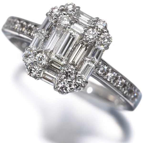  ダイヤ 0.50ct 2種カット  リング Pt900 