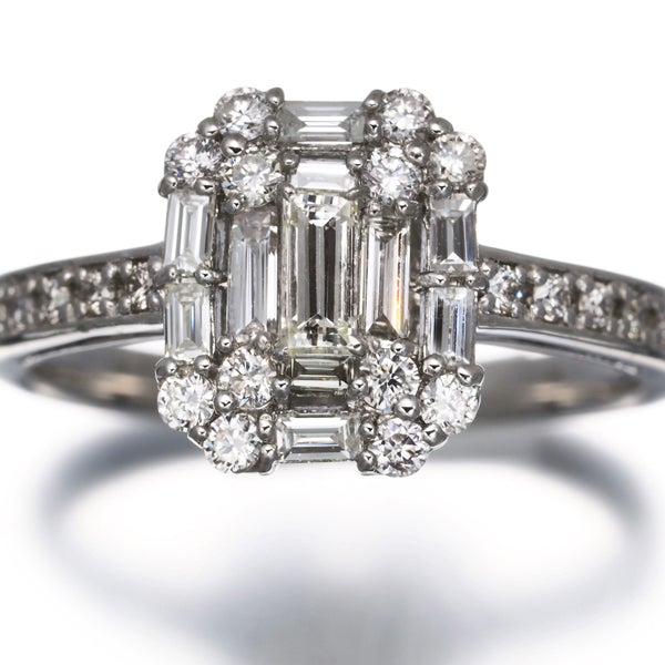 ダイヤ 0.50ct 2種カット  リング Pt900 