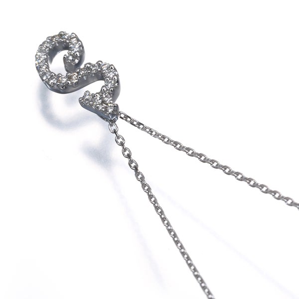  ダイヤ 0.11ct イニシャル アルファベット S  ネックレス Pt900/Pt850 
