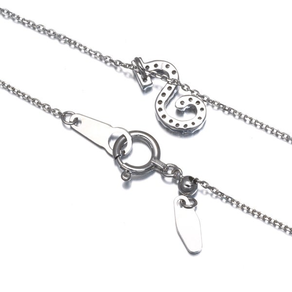  ダイヤ 0.11ct イニシャル アルファベット S  ネックレス Pt900/Pt850 