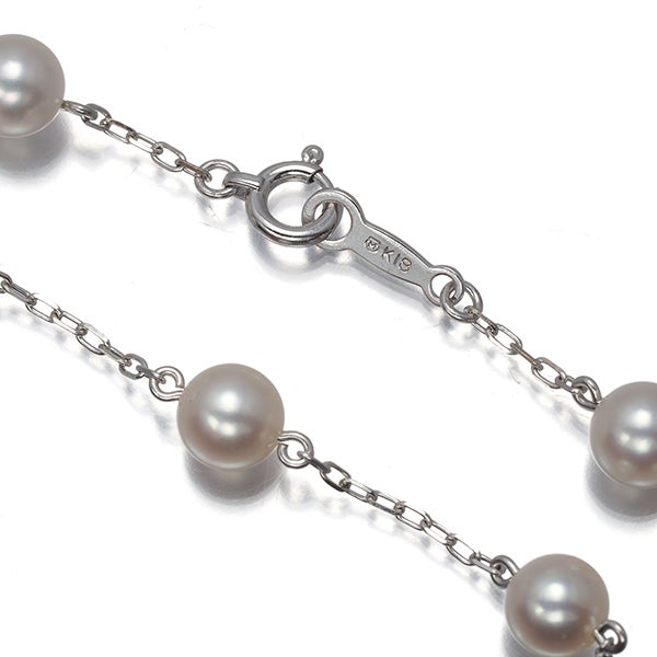 ミキモト ブレスレット  アコヤ真珠 5.3mm  ステーション K18WG 