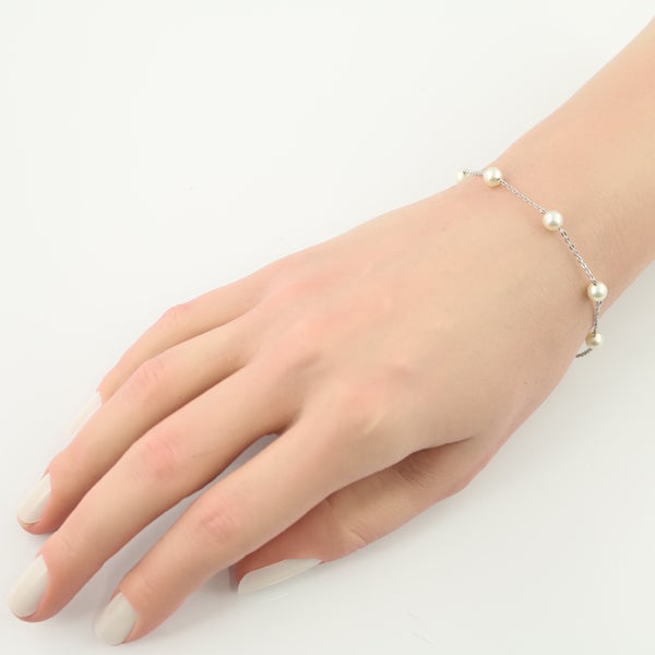 ミキモト ブレスレット  アコヤ真珠 5.3mm  ステーション K18WG 
