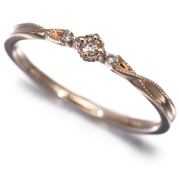アガット リング  ダイヤ 0.03ct  9号 K10PG 
