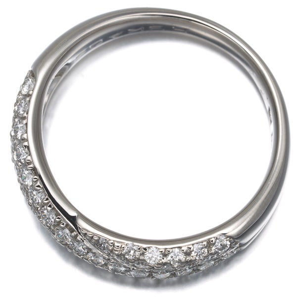 ロイヤルアッシャー リング  ダイヤ 0.77ct  パヴェ 15号 Pt900 