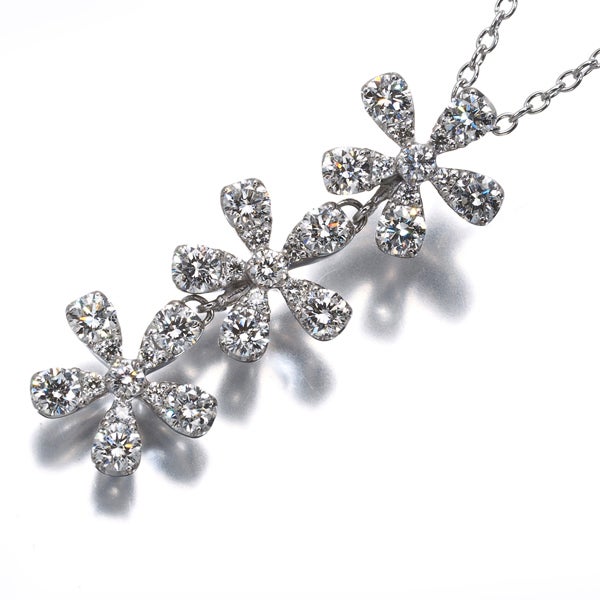 セイレーンアズーロ ネックレス  ダイヤ 1.00ct  フラワー K18WG 