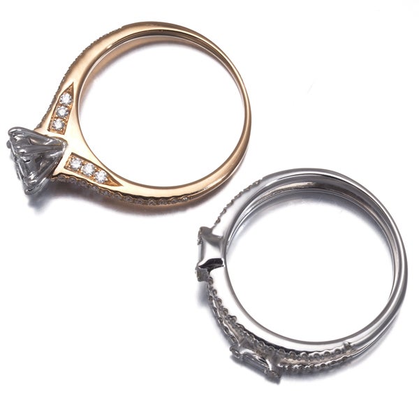 ダイヤ 2種カット コンビカラー 3WAY セット  リング K18WG/PG 