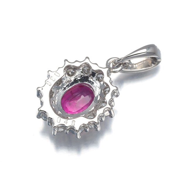  ルビー 0.46ct ダイヤ 0.36ct   ペンダントトップ Pt900 鑑別書