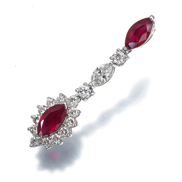  ルビー 1.45ct ダイヤ 0.69ct   ペンダントトップ K18WG ソーティング
