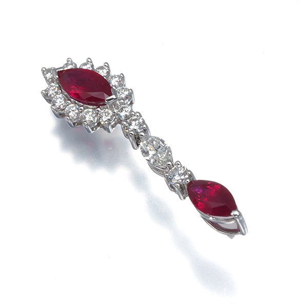  ルビー 1.45ct ダイヤ 0.69ct   ペンダントトップ K18WG ソーティング