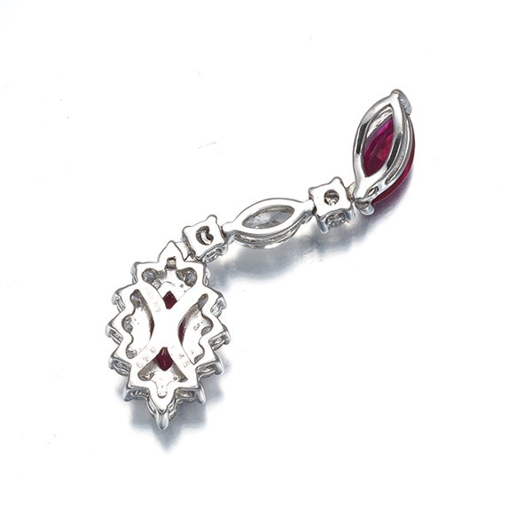  ルビー 1.45ct ダイヤ 0.69ct   ペンダントトップ K18WG ソーティング