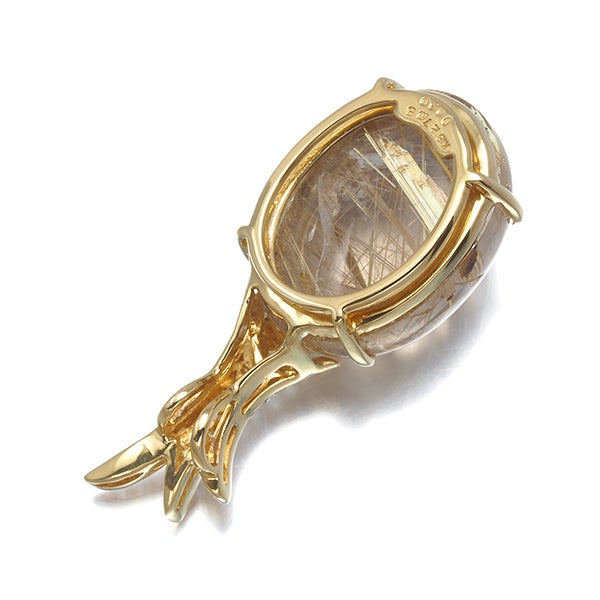  ルチルクォーツ 27.08ct ダイヤ 0.30ct   ペンダントトップ K18YG 