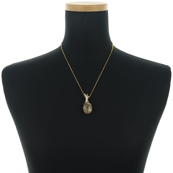  ルチルクォーツ 27.08ct ダイヤ 0.30ct   ペンダントトップ K18YG 