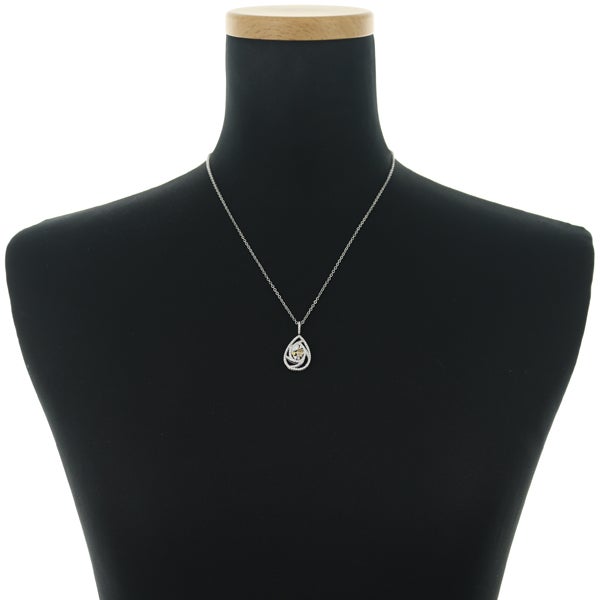  ダイヤ 0.211ct/0.035ct/0.49ct ティアドロップ  ペンダントトップ K18WG ソ