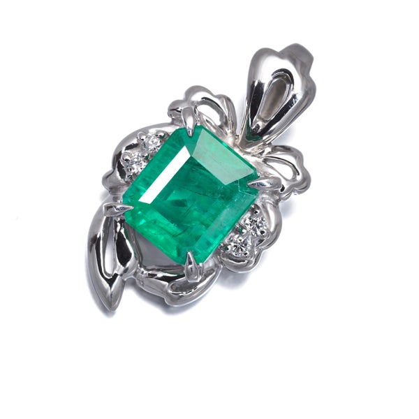  エメラルド 1.17ct  ダイヤ 0.03ct   ペンダントトップ Pt900 