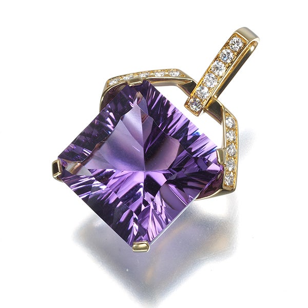 ジュネ ペンダントトップ  アメジスト ダイヤ 0.19ct   K18YG 