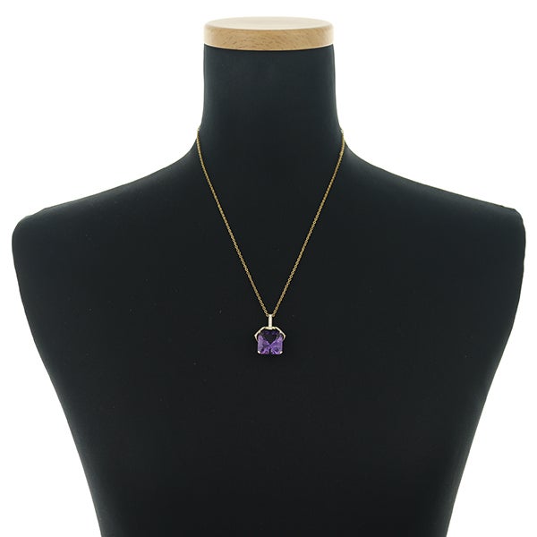 ジュネ ペンダントトップ  アメジスト ダイヤ 0.19ct   K18YG 