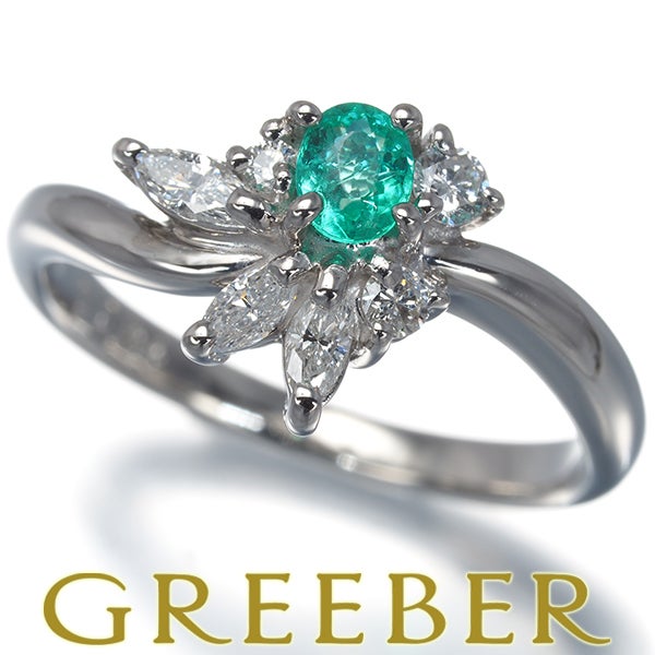  パライバトルマリン 0.18ct ダイヤ 0.24ct   リング Pt900 ソーティング