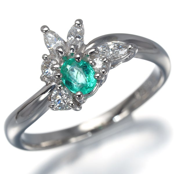  パライバトルマリン 0.18ct ダイヤ 0.24ct   リング Pt900 ソーティング