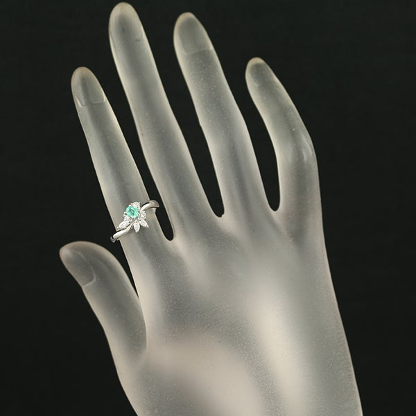  パライバトルマリン 0.18ct ダイヤ 0.24ct   リング Pt900 ソーティング